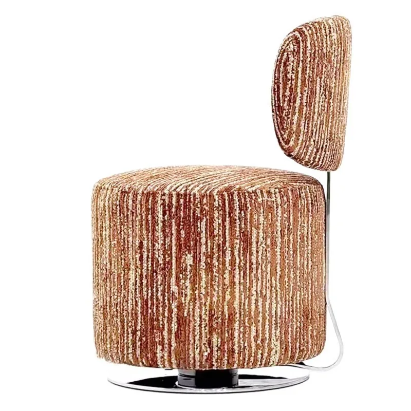Modern Simple Bedroom Home Rotatable Light Luxury Backrest Dining Chair Nail Art Dressing Chair