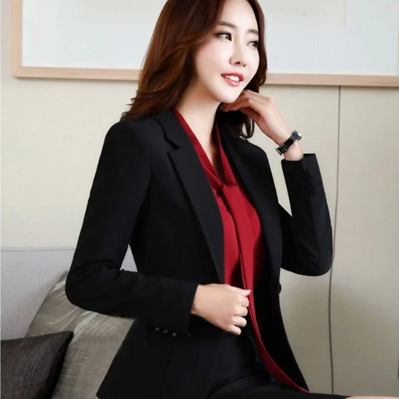 Female Korean Casual Short Single Button Blazer Femme High-quality Women Blazers Jacket Spring Autumn Lady Office Work Suit Coat