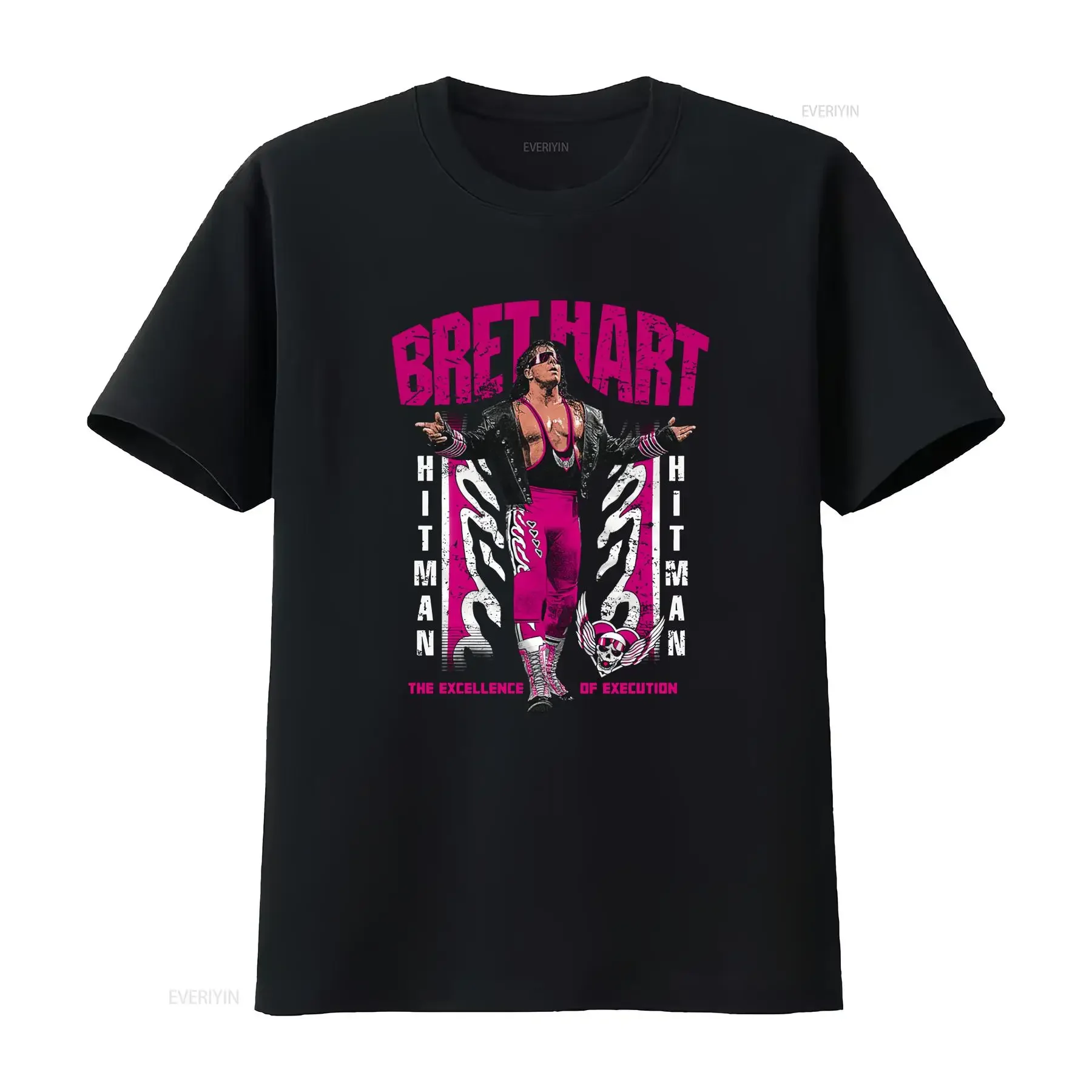Bret The Hitman Hart Excellence of Execution T Shirt long or short sleeves vintage Washed Stylish Unisex Top For Everyday Wear