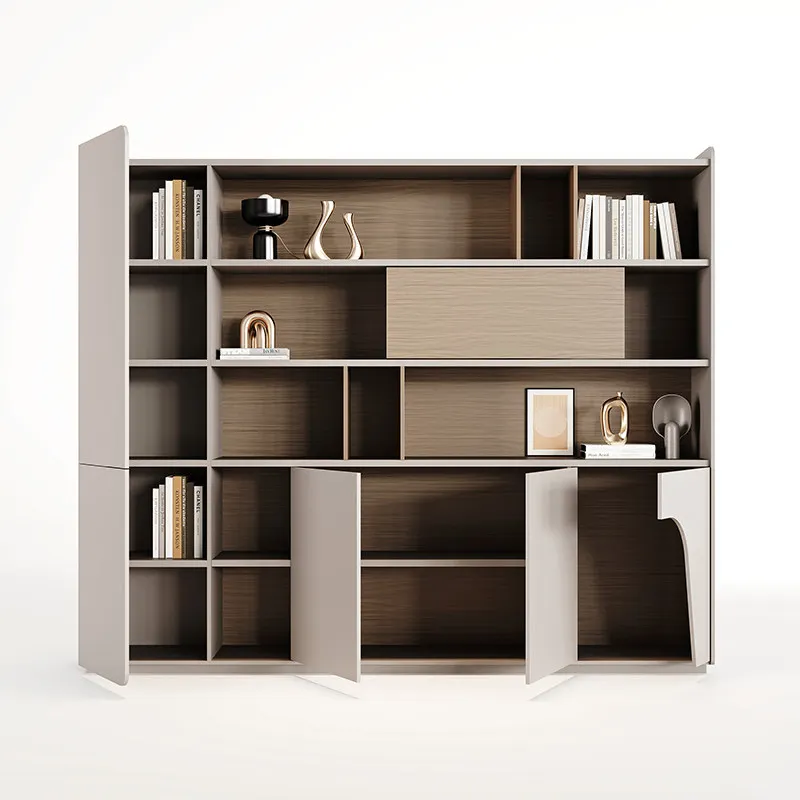 

YJQ Office File Cabinet Modern Boss Display Bookcase Open Data Storage Office Cabinet