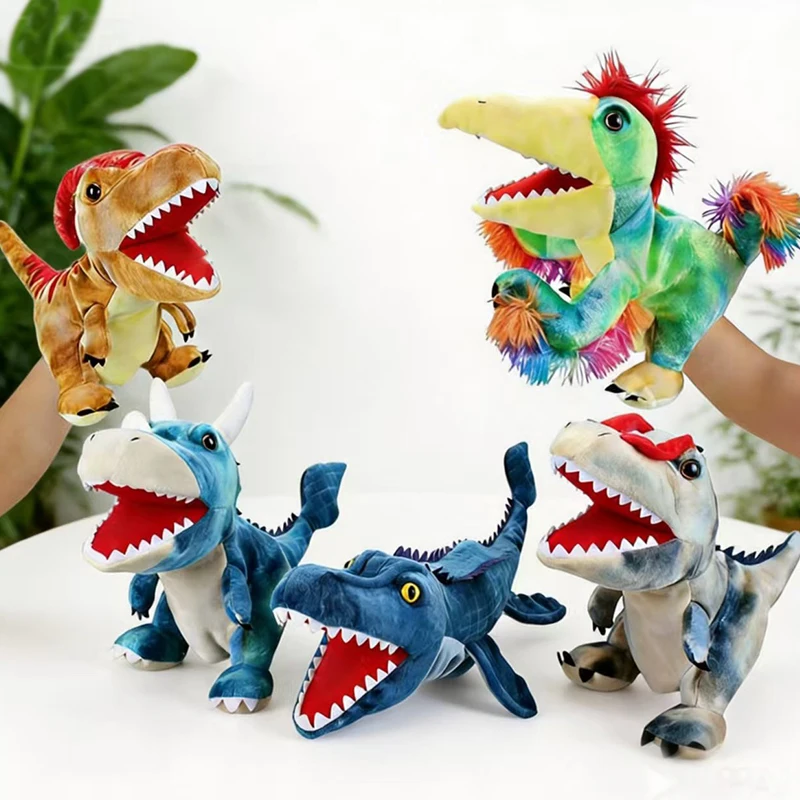 Títere de Mano de Dinosaurio, Juguete de Peluche, Muñeco de Peluche con Control Manual, Tiranosaurio Rex, Kronosaurus, Anquilosaurio, Regalo para Juegos de Rol