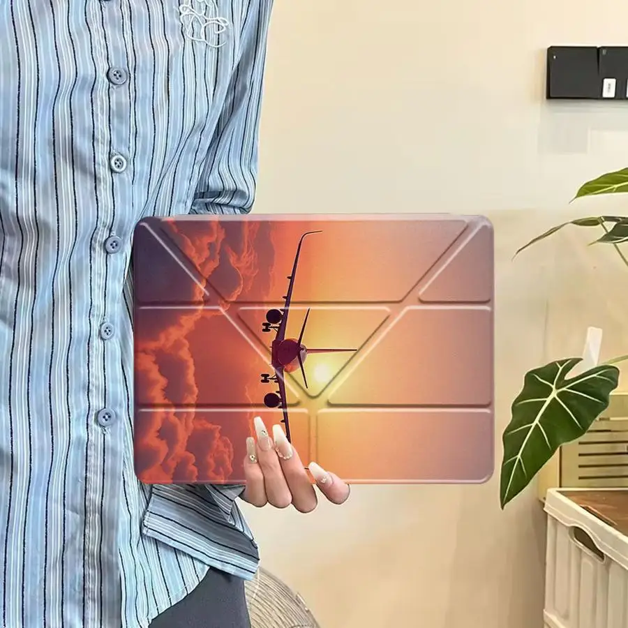 

Чехол-подставка для планшетов iPad Air 4, 5, M3, M2, 1, 2, M4, 11 дюймов, Mini 6, 7, Pro 11, 10, 9, 8, 7, 12.9 дюймов Pro 2025, Red Cloud