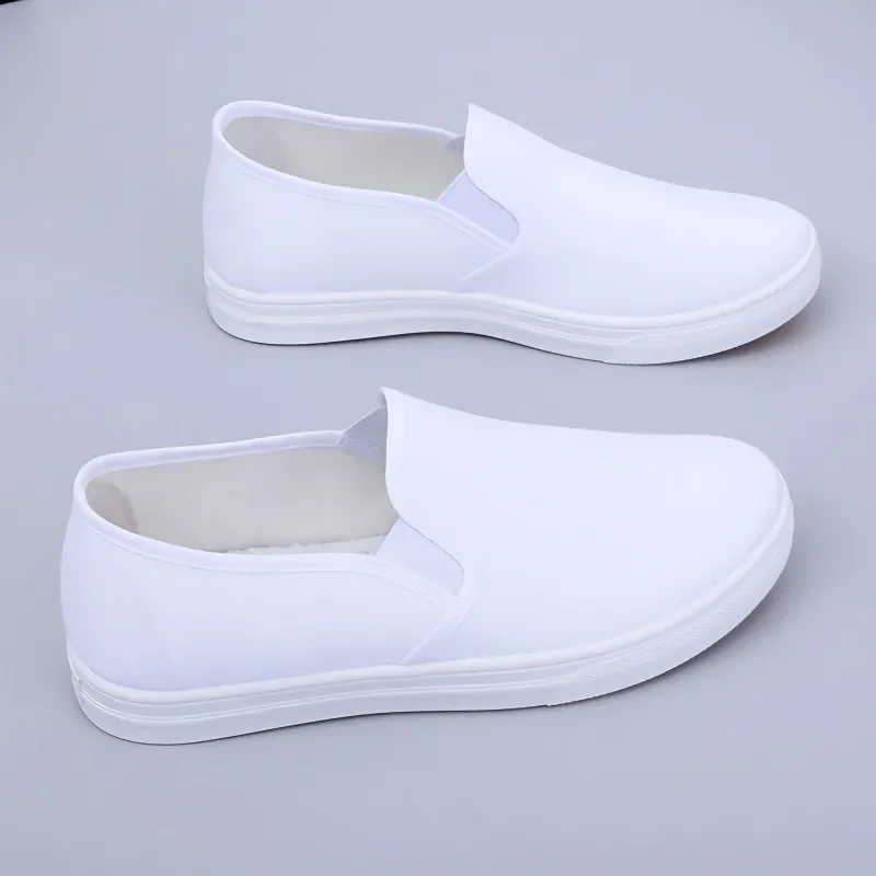 Cresfimix women classic height increased white canvas shoes lady casual spring street slip on shoes zapatos cool shoes a2193