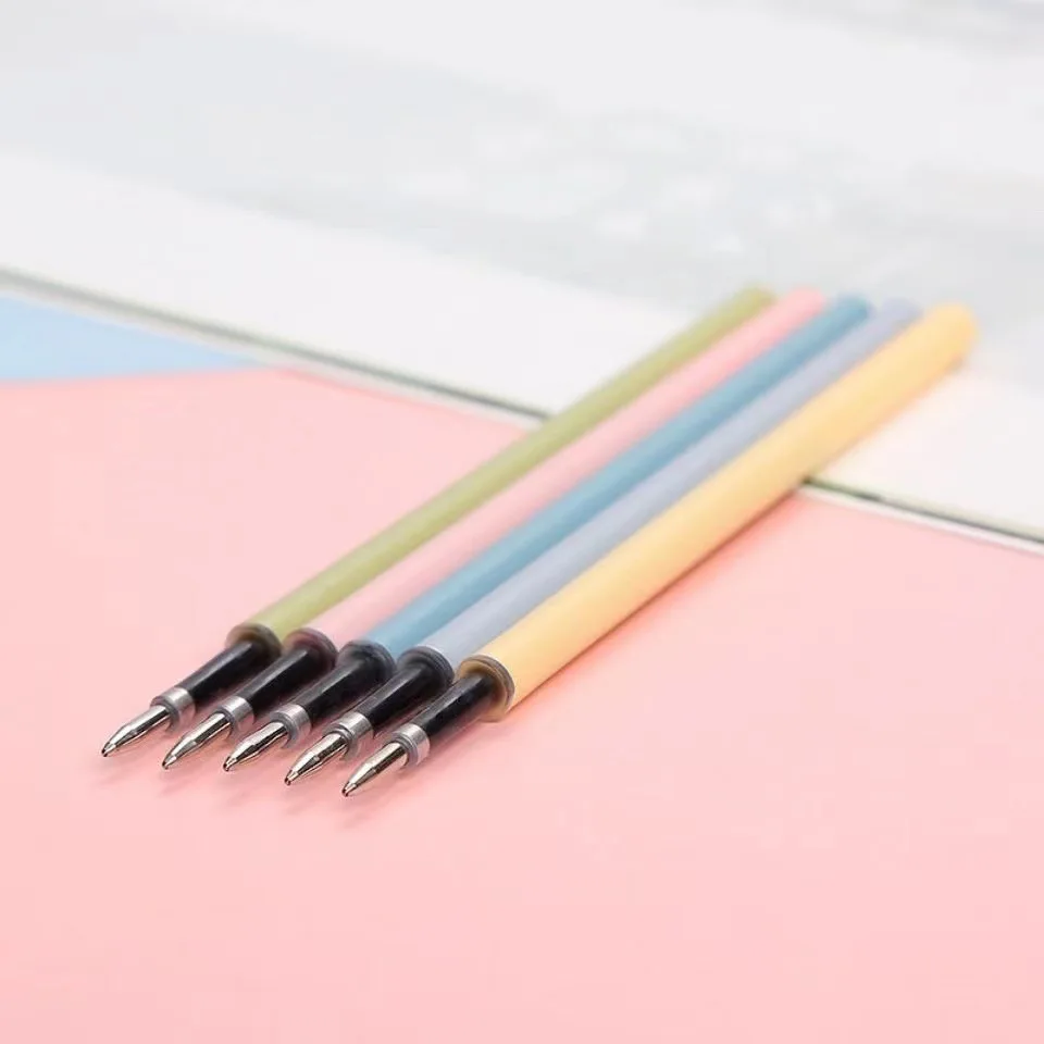 20pcs Morandi Color Replacement Refill 110cm Bullet Black Ink Suitable for Most Neutral Pen Stationery