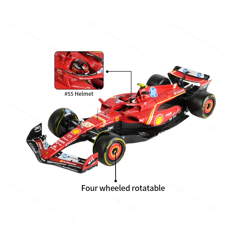 Bburago 1:18 2024 Ferrari SF24 #16 #55 F1 Racing Formula Car Static Diecast Alloy Model Car