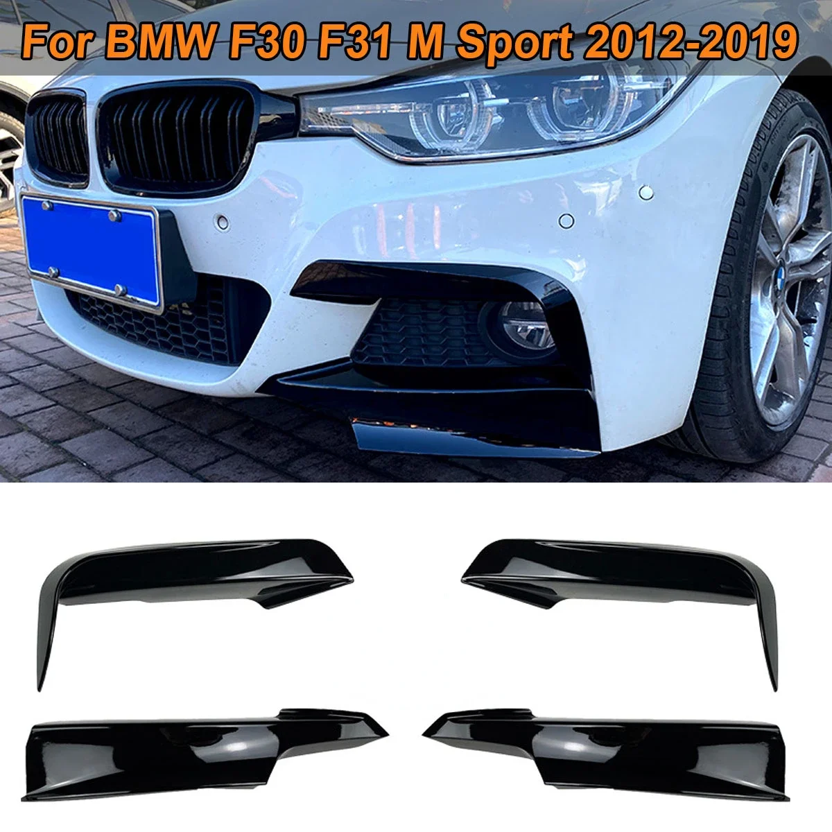 

Сплиттер переднего бампера для BMW F30 F31 3 Series M Sport 2012-2019, противотуманная фара, Крышка вентиляционного отверстия, откидные канаты, комплект кузова, автомобильные аксессуары