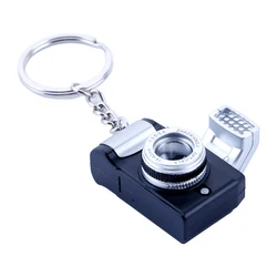 Retro Camera Keychain Mini Sound Light Model Bag Charm Car Key Chain for Creative Glowing Keychain Toy Camera Bag Doll Keyring