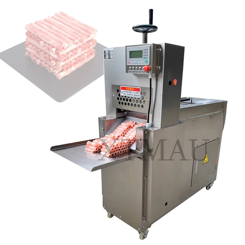 Electric Slicer Lamb Roll Cutting Machine Freezing Beef Meat Cutting Machine CNC Double Cut Lamb Roll Machine 110v/220v