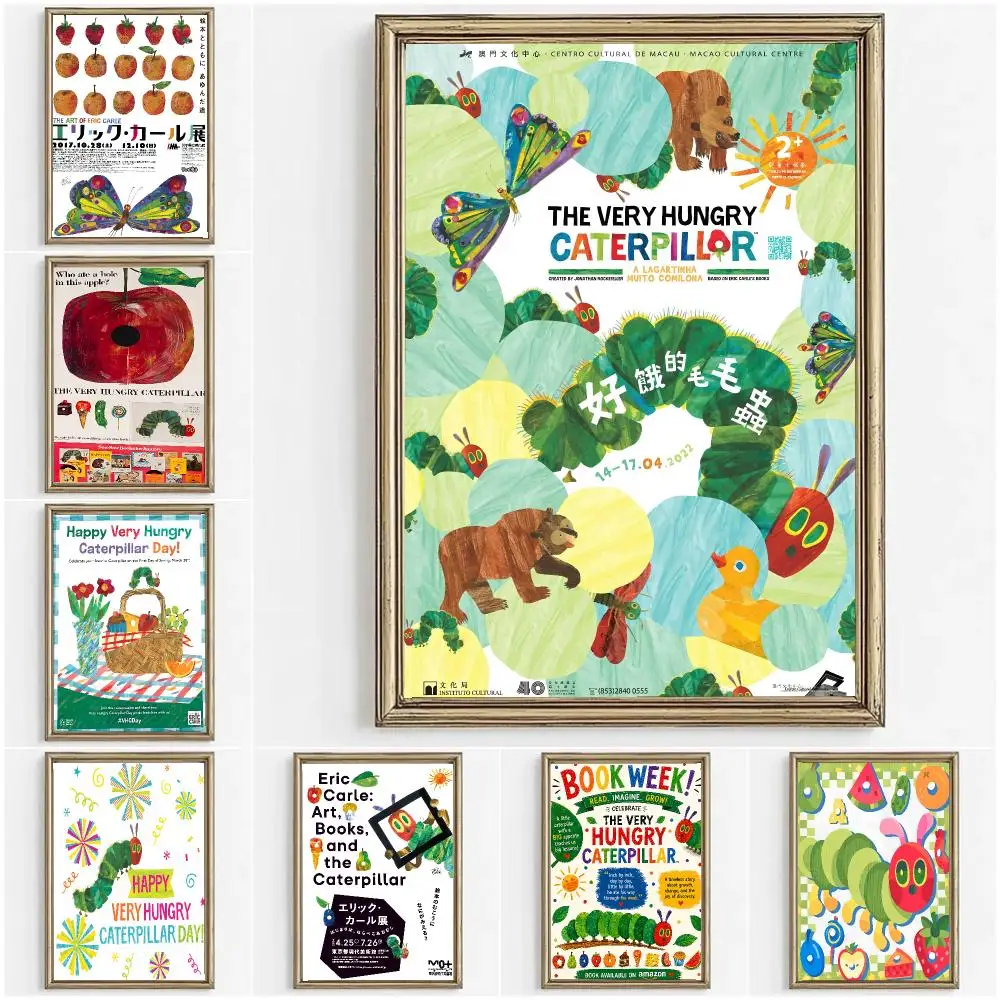 The Very Hungry Caterpillar Painting Calligraphy Canvas Painting Art For Bedroom Living Room Home Decor Wall Decoration Decals