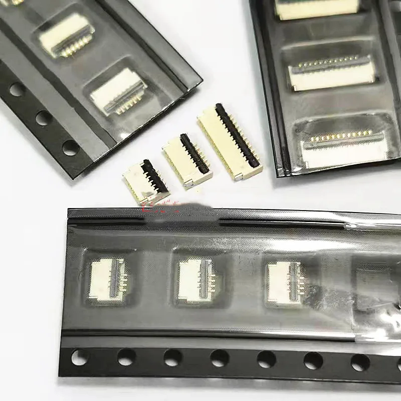 10 قطعة FPC مرنة كابل مسطح موصل مقبس 0.5 مللي متر الملعب الجبهة الإدراج الخلفي قفل اتصال على الوجهين 1.0 مللي متر الارتفاع