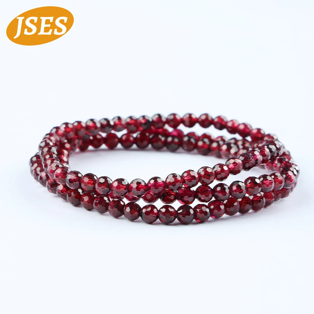 

3A Natural 19.5 inches Brazil Red Garnet Faceted Beads for Jewelry Making Bracelet Necklace Earring Seed Beads DIY Accessories