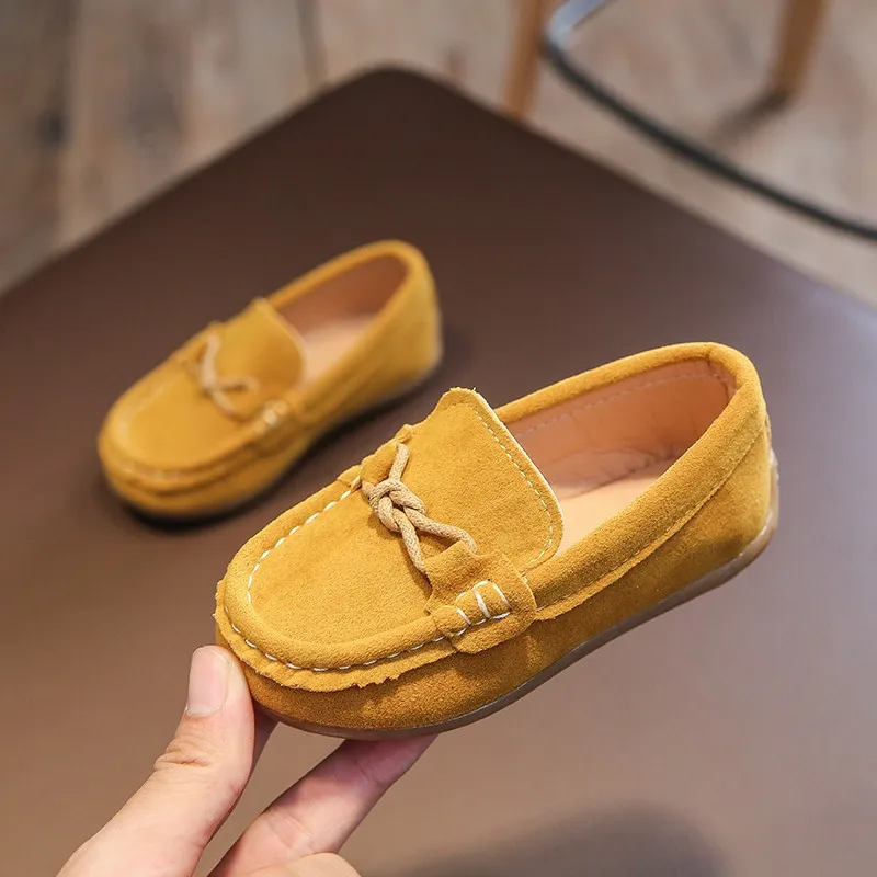 Boys Loafers Spring Autumn Moccasins Slip-on Fashion British Style Shallow Children\'s Flat Shoes Solid Color Kids Causal Shoes