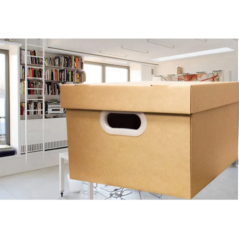 Grande boîte de tri de documents de bureau, freins de stockage de haute qualité, boîte en carton avec emballage à main pour les petites entreprises