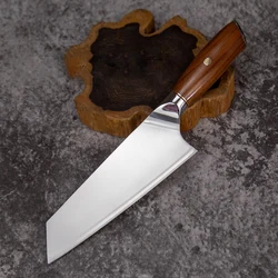 7 Inch Kiritsuke Knife M390 Core 3 Layers Clad Steel Blade Sharp Chef Cleaver Meat Slicing Vegetables Kitchen Knives Wood Handle