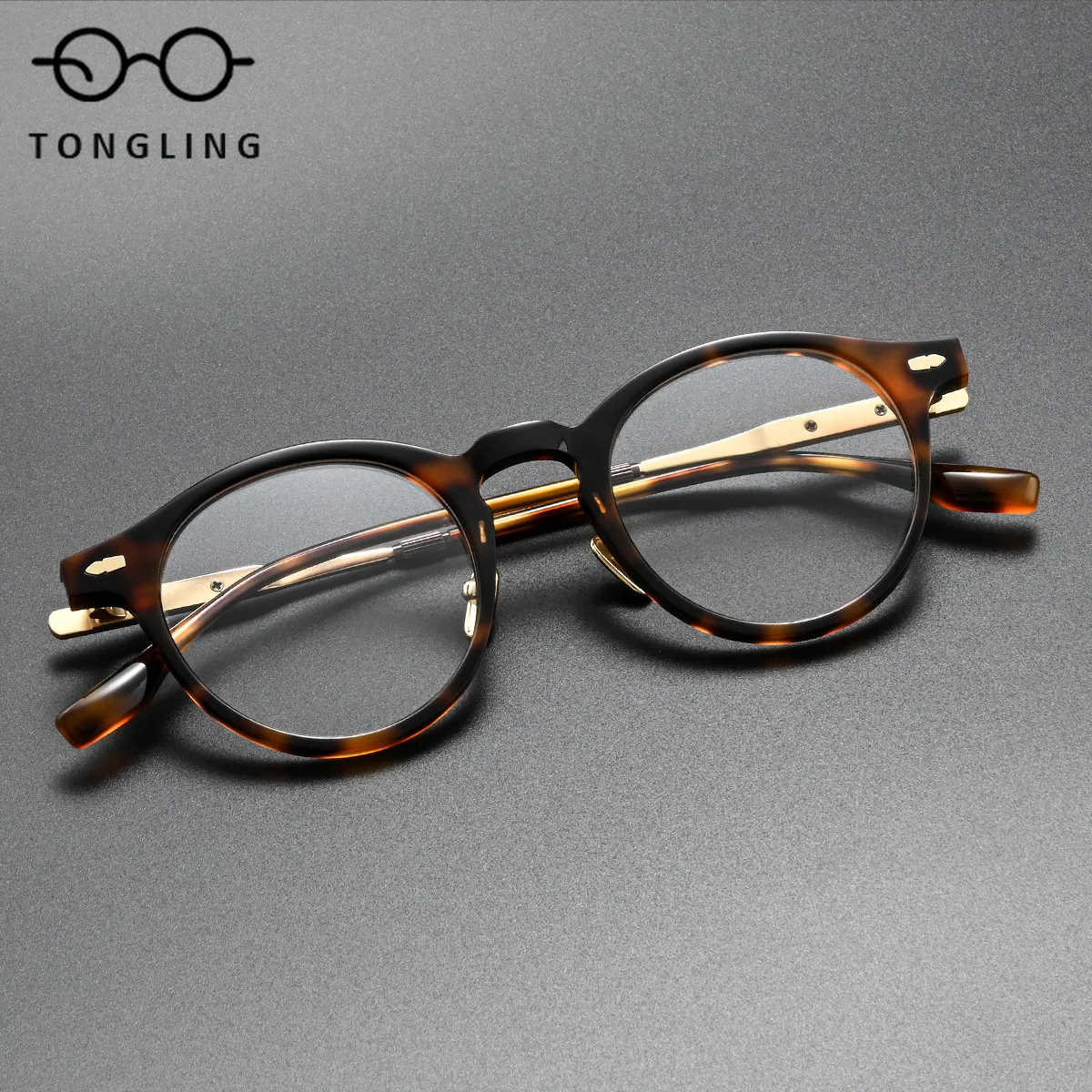 New High-End Trendy Men Handmade Vintage High-Quality Acetate Glasses Simple Women Round-Shaped Fashion Commuting Eyewear Frame