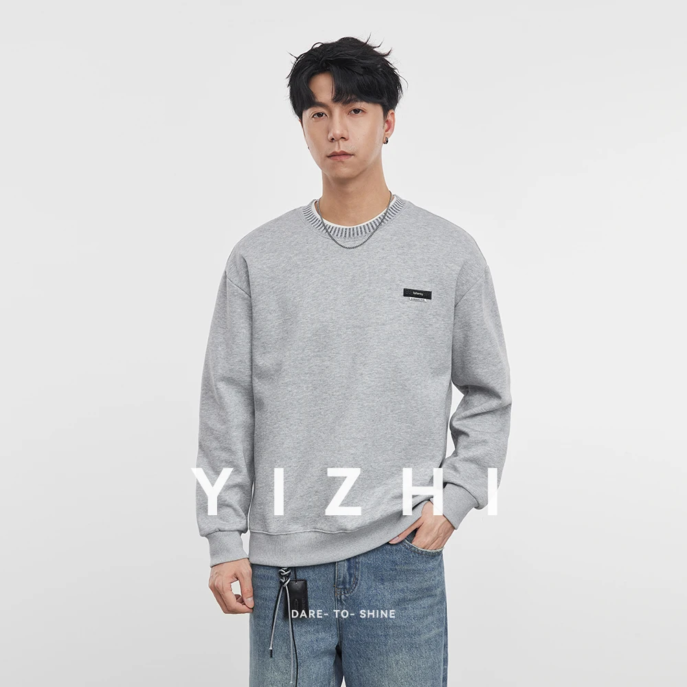 

Fashion Men's Round Neck Sweatshirt 2025 Autumn and Winter New Loose Long Sleeve Bottoming Shirt Men's Long Sleeve Top Pullover