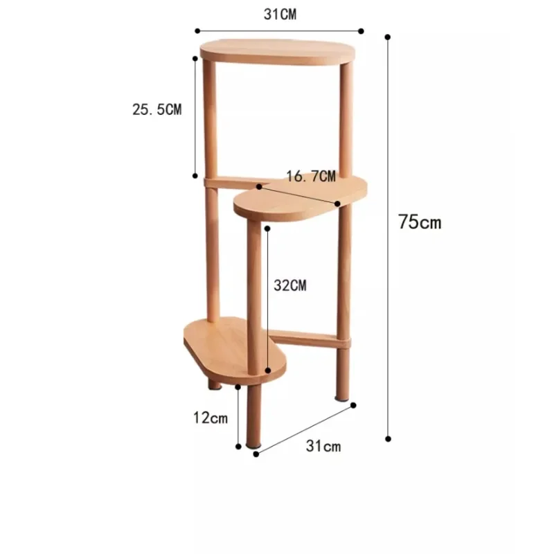 

Next to the TV, flower stand, indoor solid wood multi-layer simple flower pot stand, floor-to-ceiling balcony, living room, mode