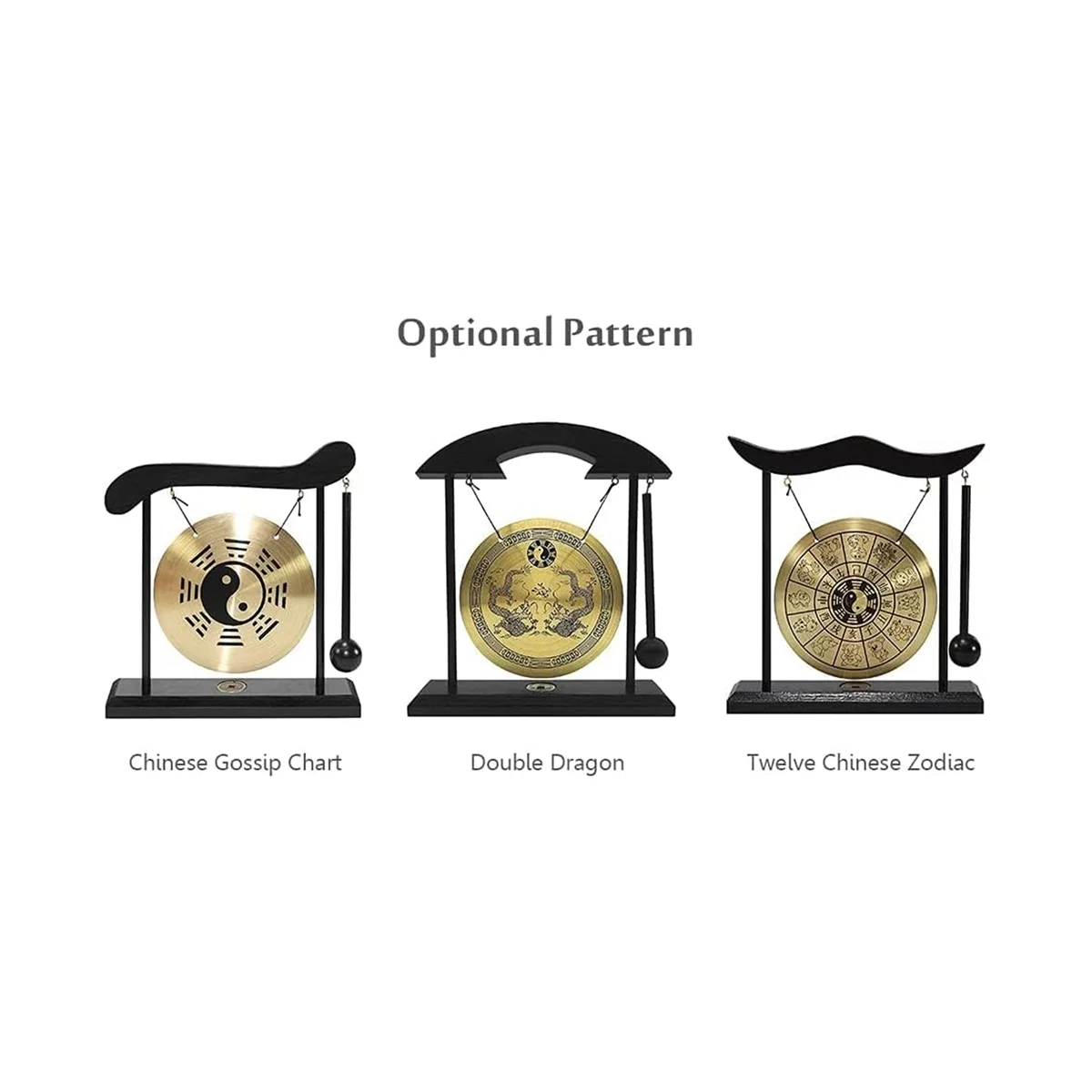 탁상 풍수 황동 공 탁상 장식, 스탠드 및 말렛, 섬세한 중국 가정 장식, 8 개 그림