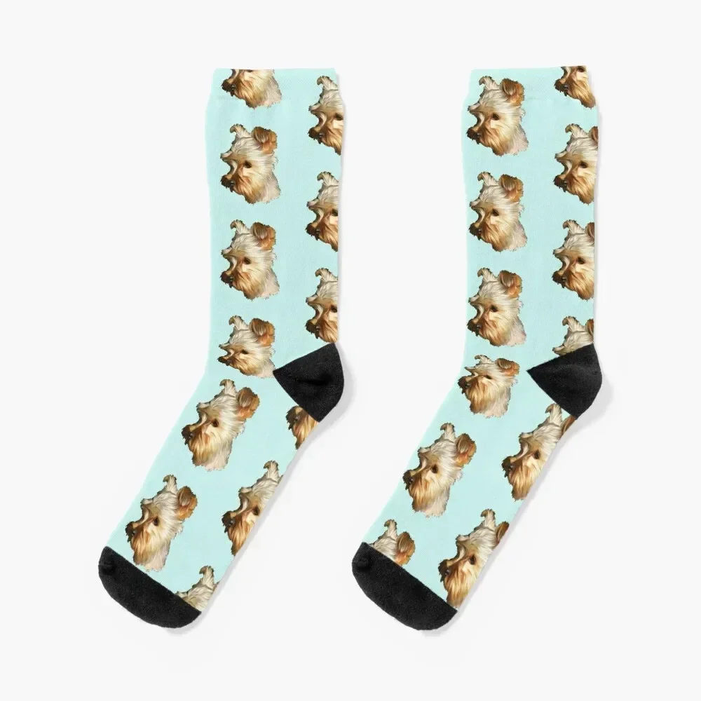 

Yorkshire Terrier Portrait Socks cartoon happy Men's Socks Luxury Women's