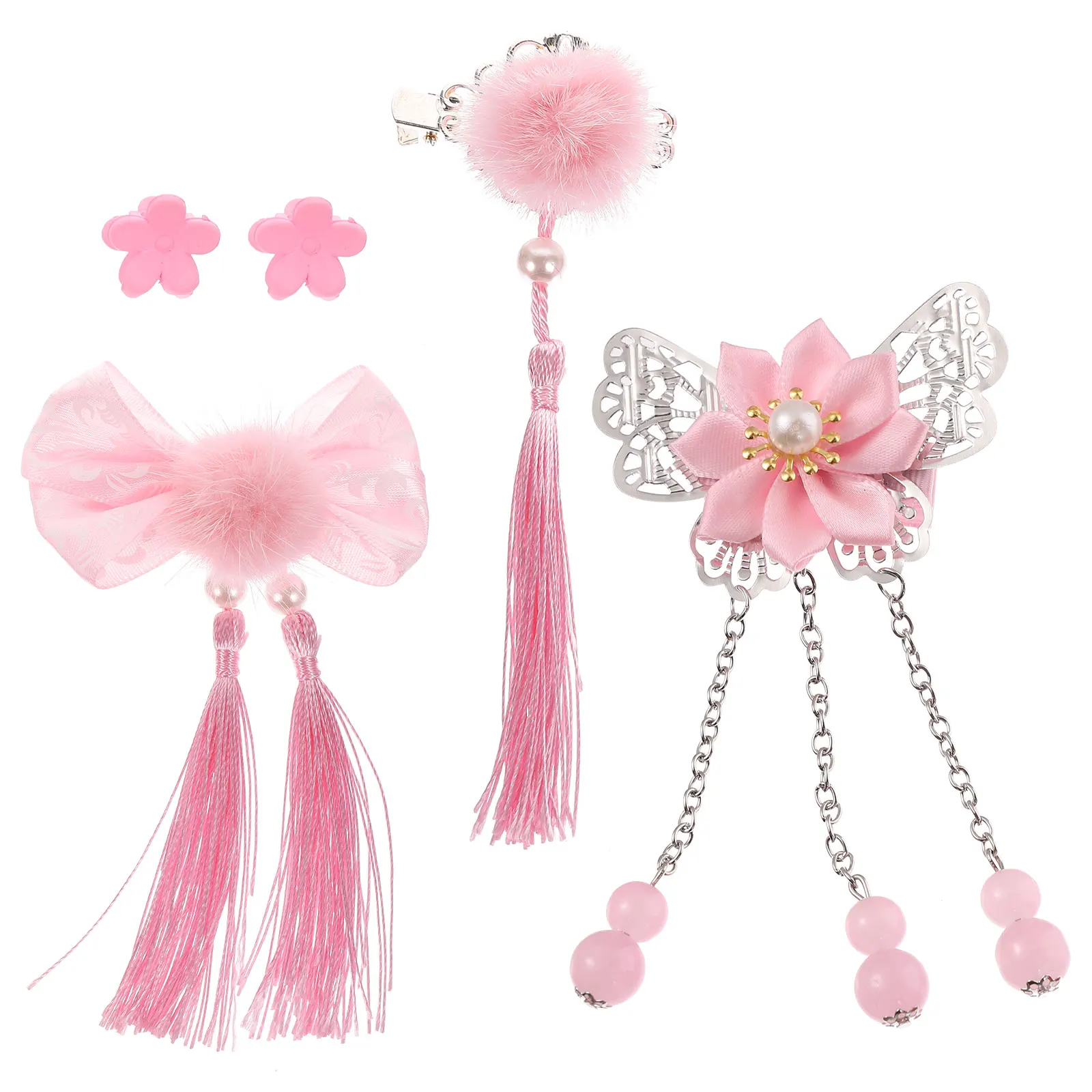 

1 Box Chinese Style Headdress Girls s Tassel Hair Clips New Year Party Accessories Hairpin Decor Festival Costume Bobby Pins