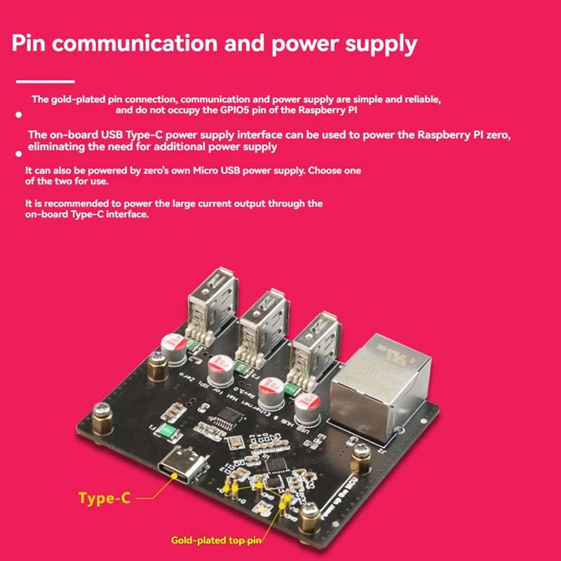 

RPi0-3U1ETH for Zero Expansion Board with Case Kit 100Mbps Ethernet Port with 3XUSB 2.0 Ports Riser Card-ABVP