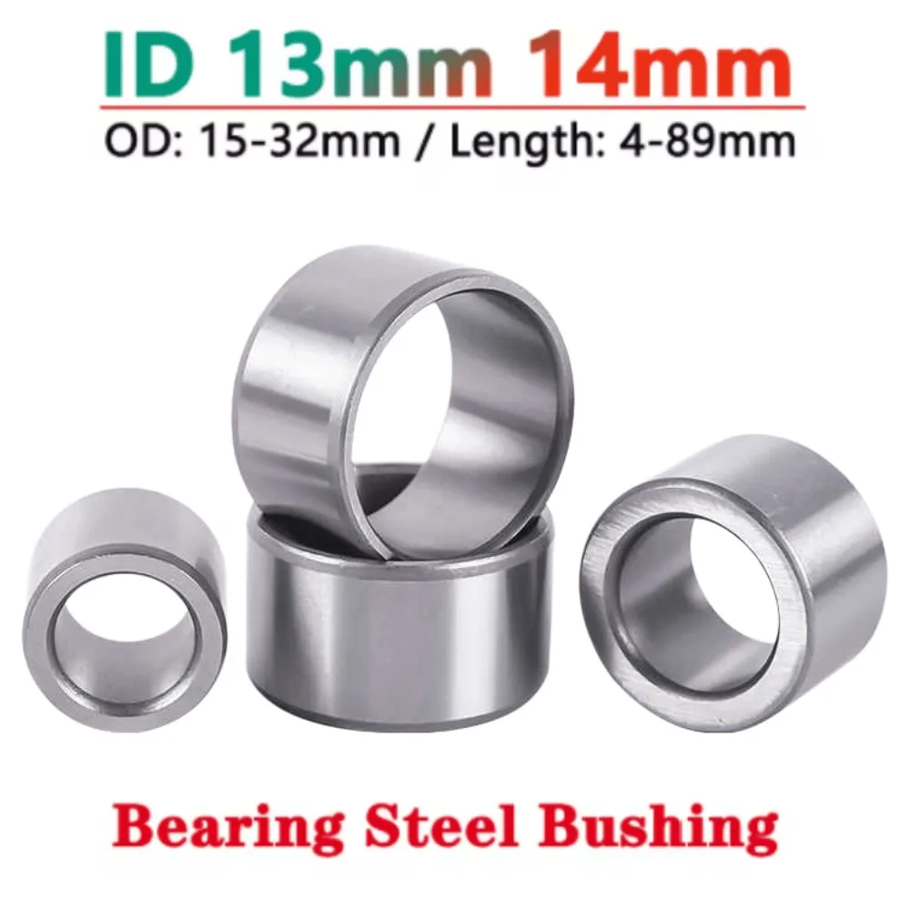 1/5pcs ID13mm 14mm Steel Bearing Bushing Round Hollow Shaft Sleeve Wear Resistant Guide Spacer OD15-32mm Length4-89mm Hardware