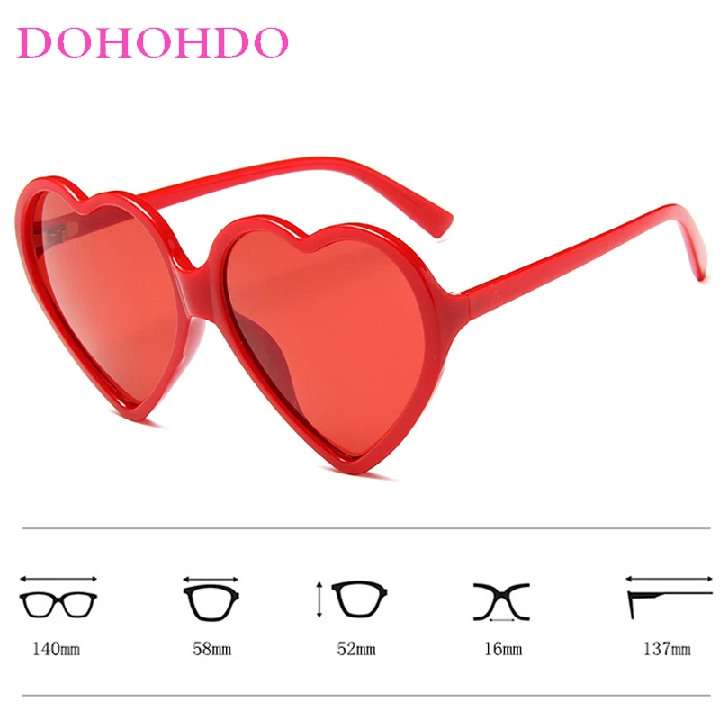 2024 New Trendy Big Heart Shape Sunglasses Women Sexy Fashion Oversized Sun Glasses For Female Male Party Travel Shades Eyewear