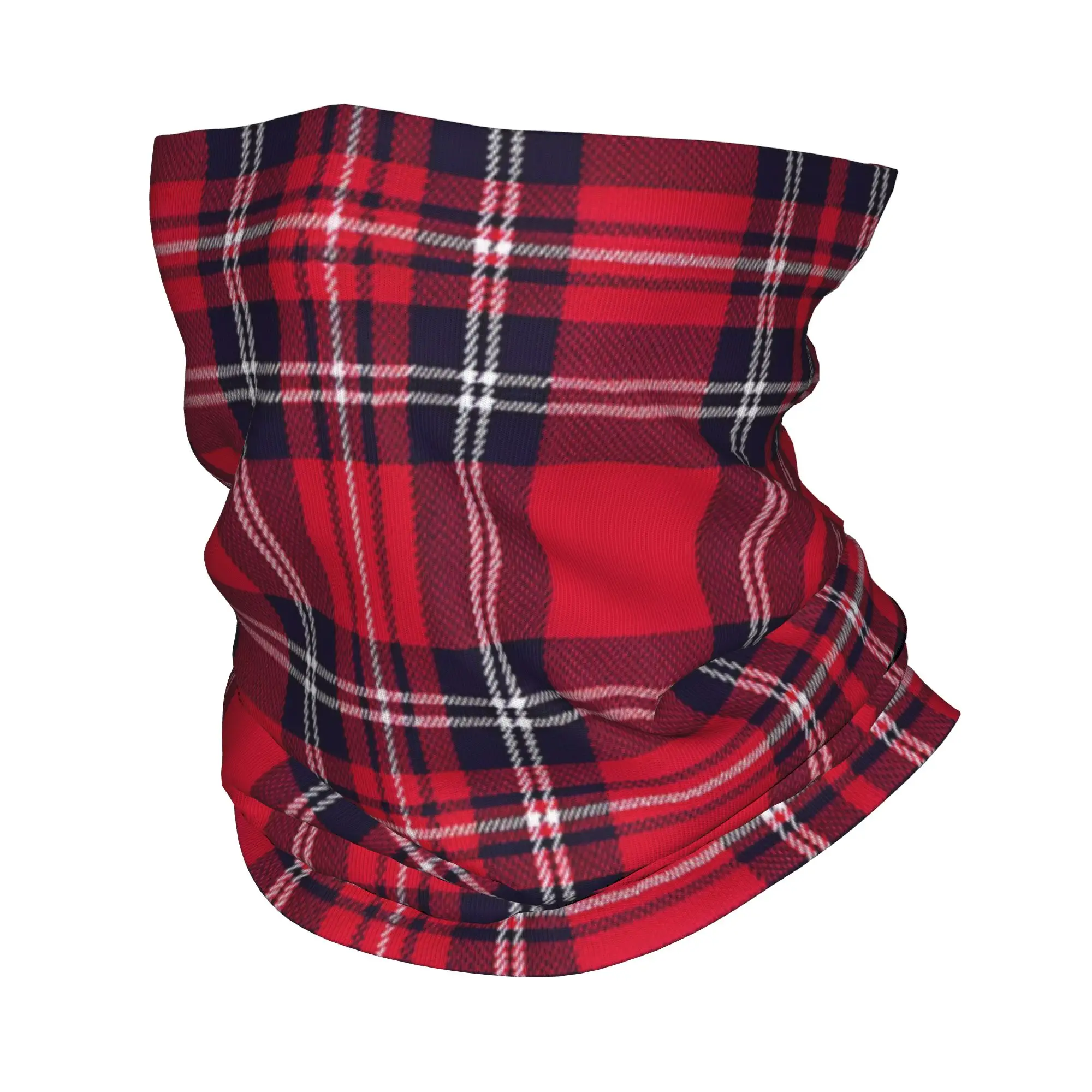 Custom Royal Stewart Tartan Cross Plaid Bandana Neck Gaiter UV Protection Face Scarf Cover Women Men  Headband Tube Balaclava