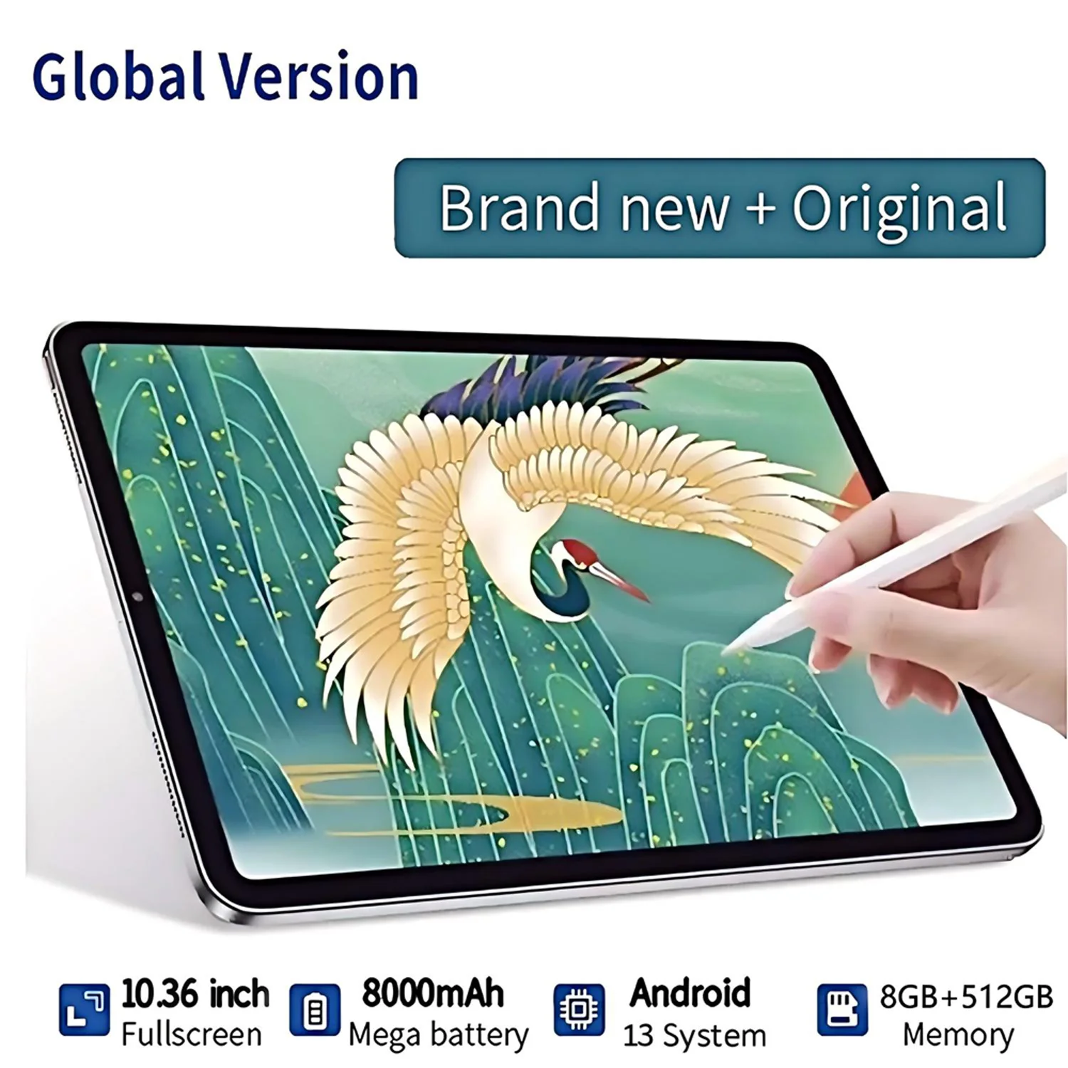 Nuovo 5G Pad Versione globale Tablet da 10.36 pollici 10 core 8GB RAM 512GB ROM Schede SIM doppie 3G/4G LTE 5G WiFi Tablet Pc Android 13.0