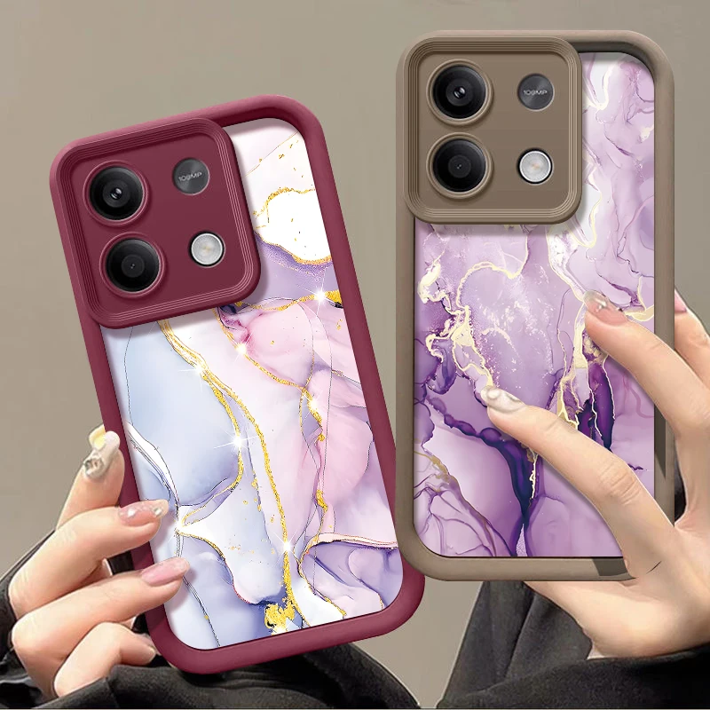 Sandstone Marble Case For Xiaomi 13T 14T Pro Poco X5 X6 F6 Pro Funda Redmi Note 13 10 11 12 Pro 5G Shockproof Bumper Soft Cover