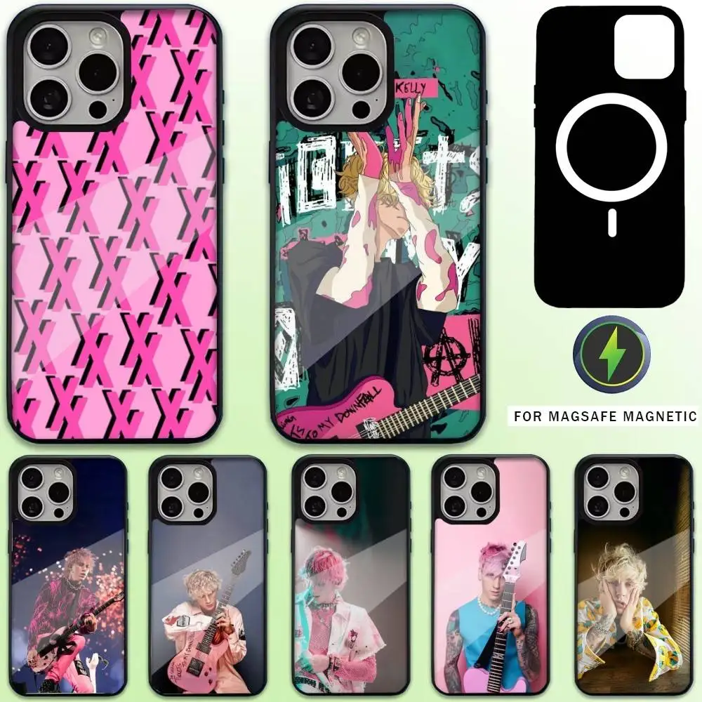 

M-Machine Gun K-Kelly MGK Phone Case For iPhone17,16,15,14,13,12,11 Plus,Pro Max Magnetic For Magsafe Wireless Charging