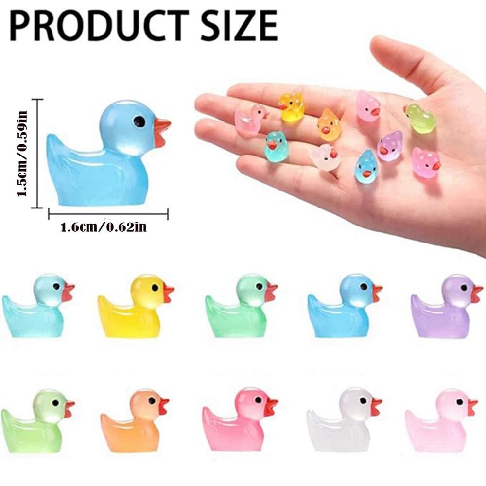 Luminous Mini Resin Duck, Glow in the Dark, Little Small Ducks, Brinquedos para o Natal, Festa de Aniversário, Presentes DIY, 36pcs