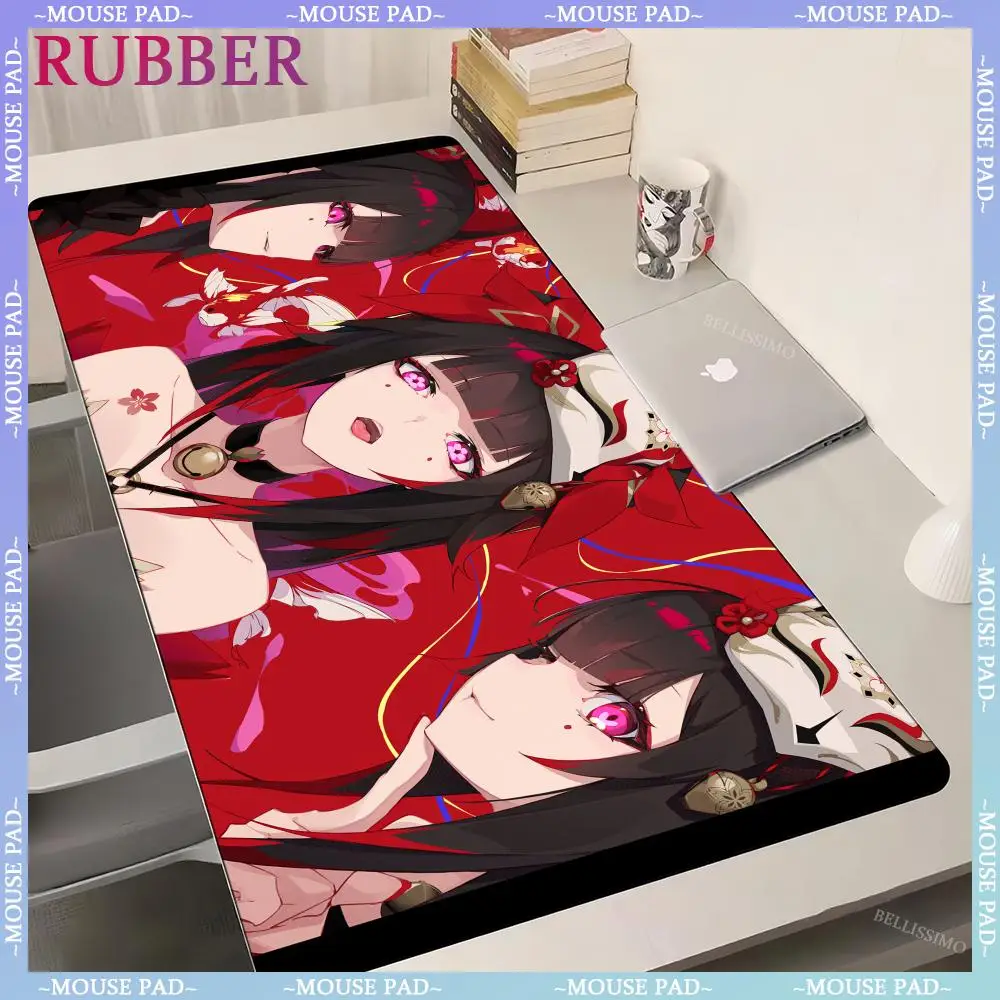 Grande Máscara Vermelha Jogo Computador Pad, Esteira De Mesa, Samurai Anime, Máscara Da Menina, Mouse Pads, Acessórios Do Escritório, Almofada De Expansão