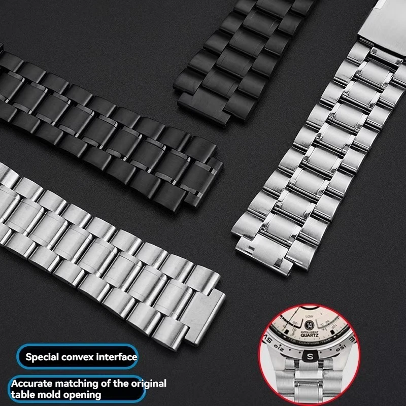 الفولاذ المقاوم للصدأ حزام الساعات ل TIMEX T2N720 T2N721 T2N739 TW2V48900 TW2V48900 سلسلة 24*16 مللي متر ساعة رجالي حزام سوار معدني