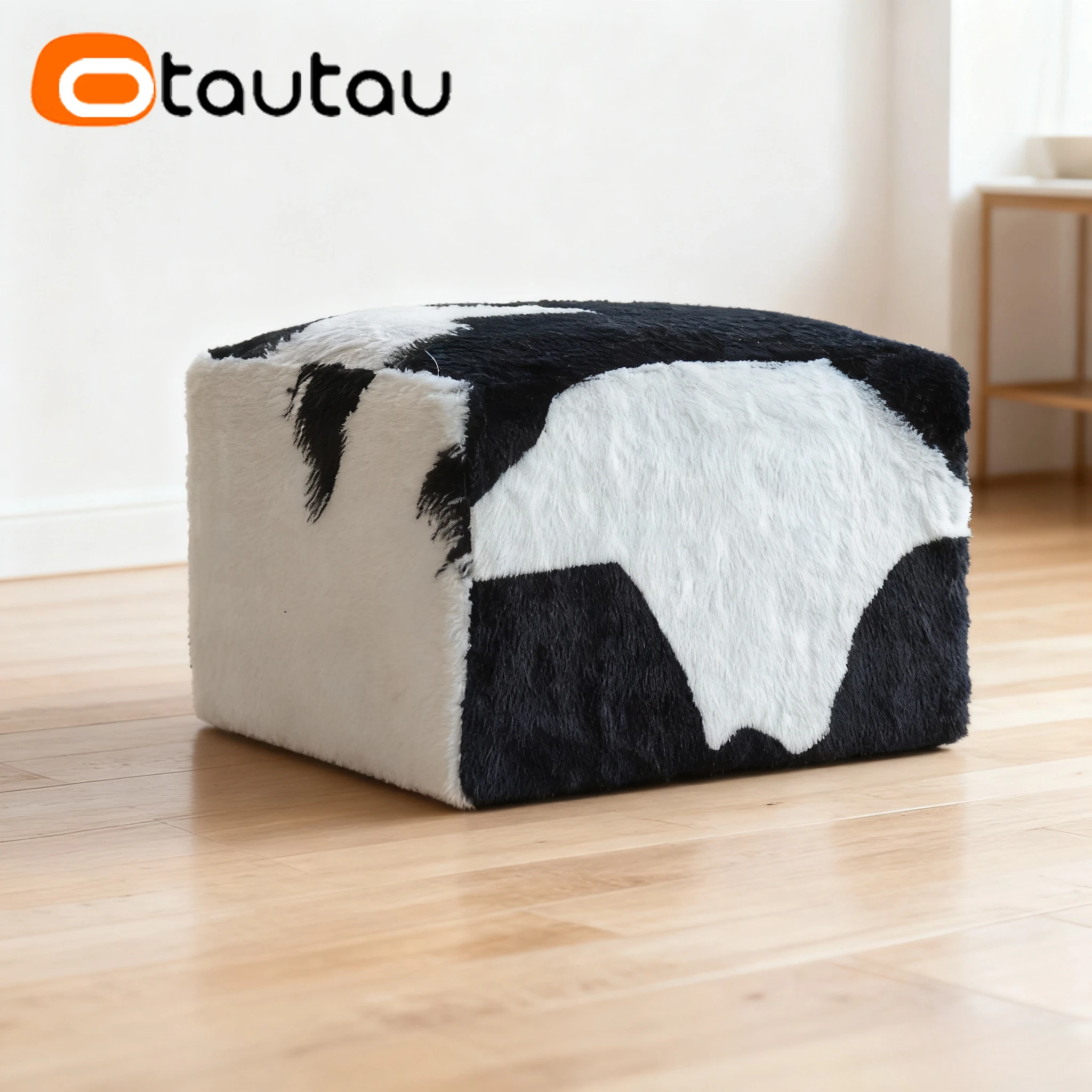 OTAUTAU Faux Fur Bean Bag Pouf Cover Footstool Ottoman Stool JD033【No Filler Inside! You Need To Buy Filler By Yourself !】