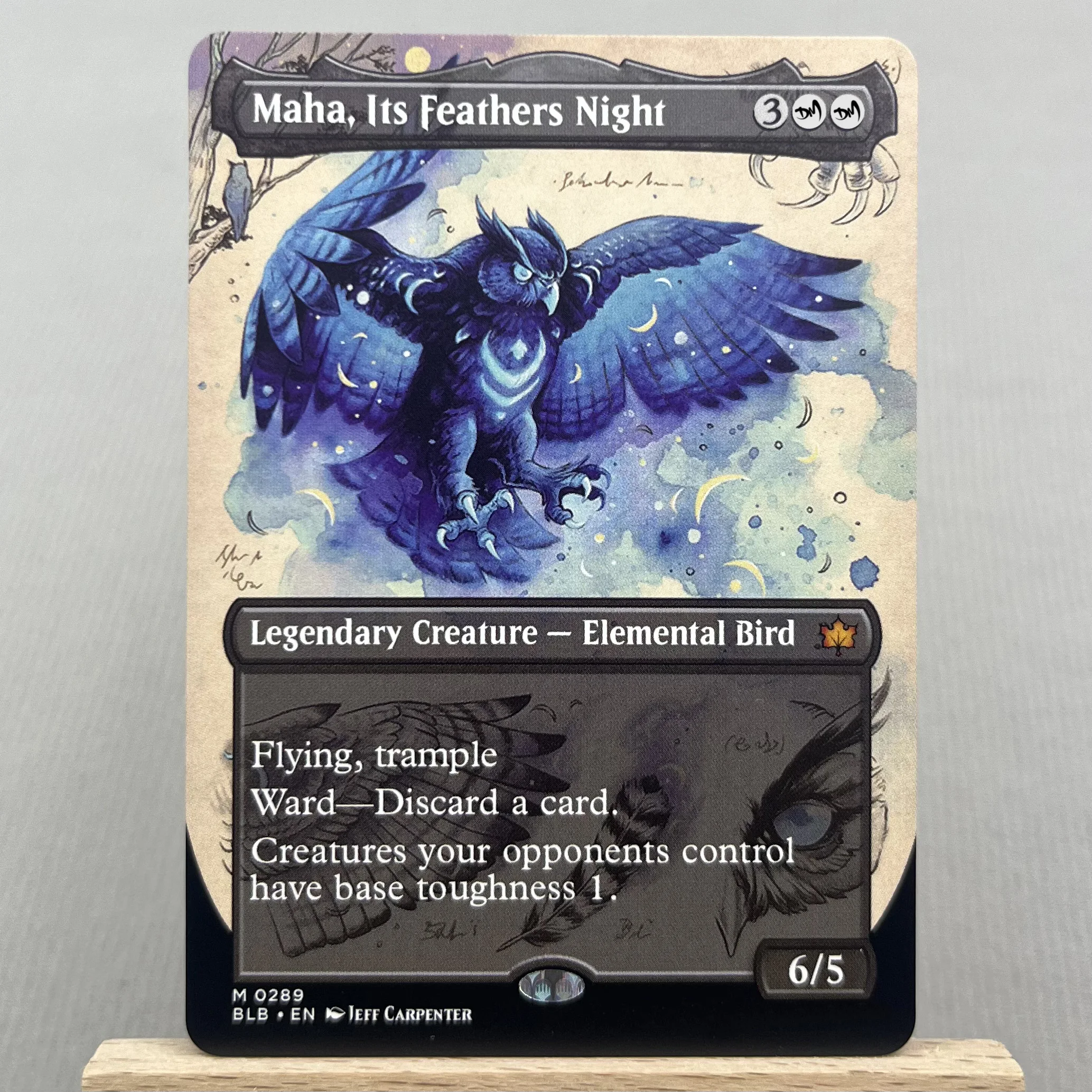 BLB BLC MH3 OTP HOLO7-Ⅰ02 Tcg cards magical German Black Core Three Tree City Maha, Its Feathers the Night Ygra, gather