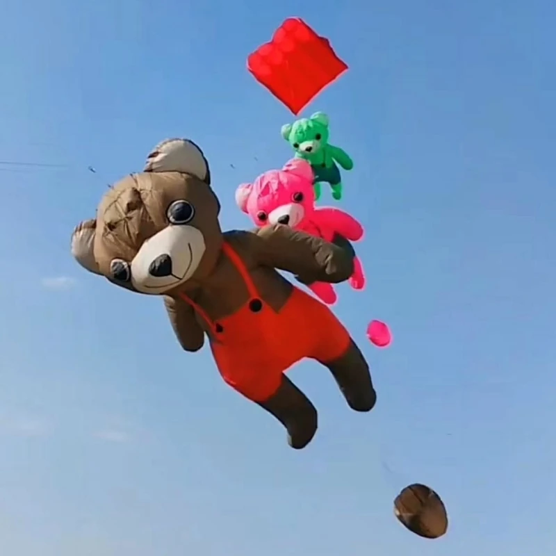 

free shipping giant kite bear kite inflatable kites outdoor toys soft kite string reel animal kites octopus panda kite factory