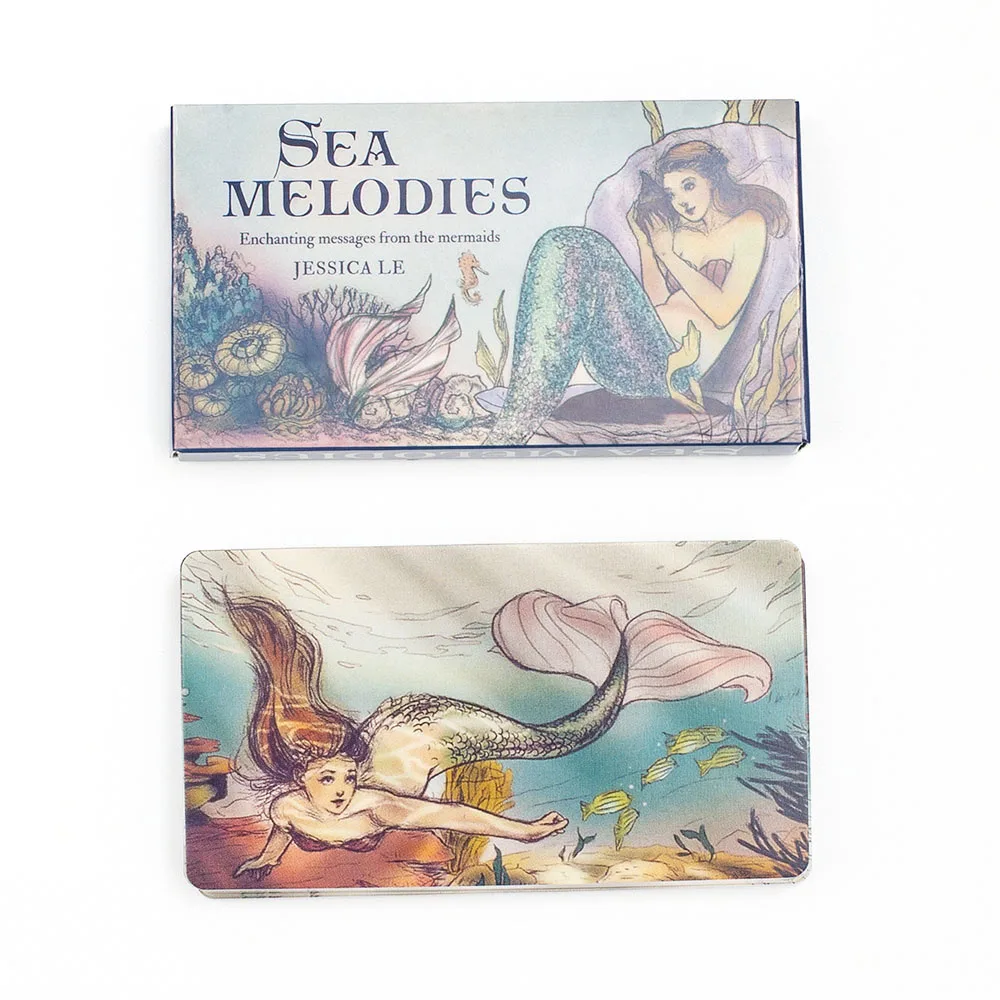 Sea Melodies 마법 메시지 단어 카드, 미니 에디션, 가족 모임, 보드 게임, 영어 버전, 11x6cm, 40 개