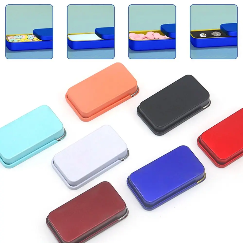 Portable Multi Color Tin Box Hand-held Feeder Push Pull Ointment Drawer Rectangular Training Tools Iron Box Home