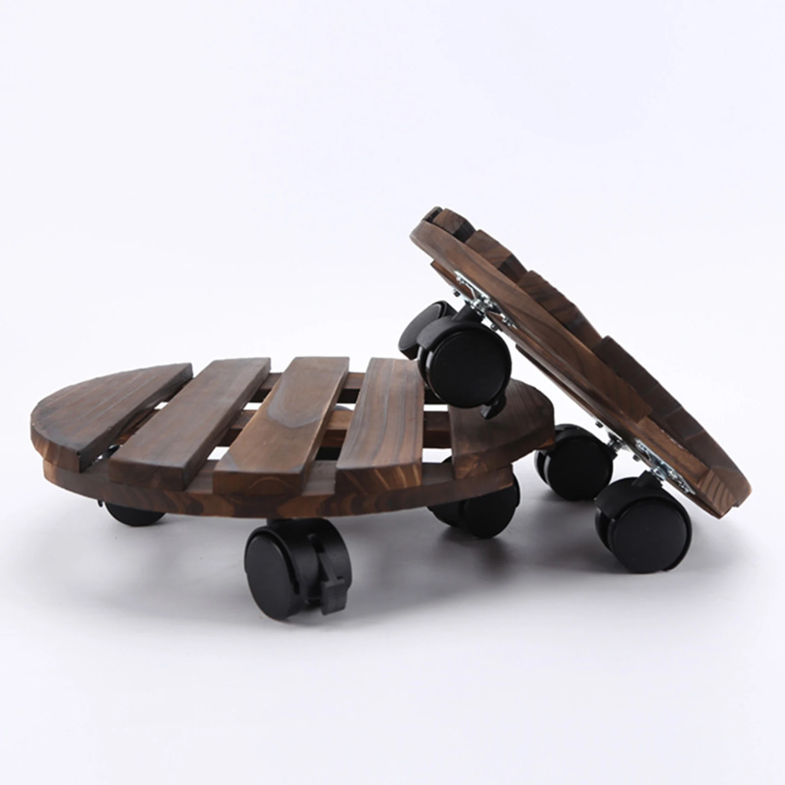 Plant Stand Caddy Planter Trolley Tray Mover with Lockable Wheels