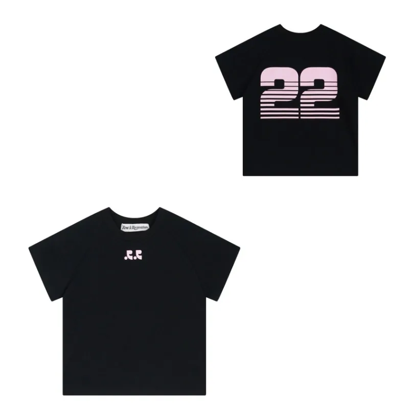 2024 new Rest&Recreation printing short casual short-sleeved T-shirt with 22 numbers printed on the back hot girl casual shorts