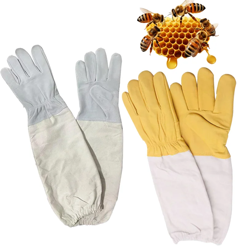 

Beekeeping gloves Sting Sheepskin Long Sleeves Beekeeping equipment Protective gloves LXLXXL Mesh Breathable Anti Bee Beekeepers