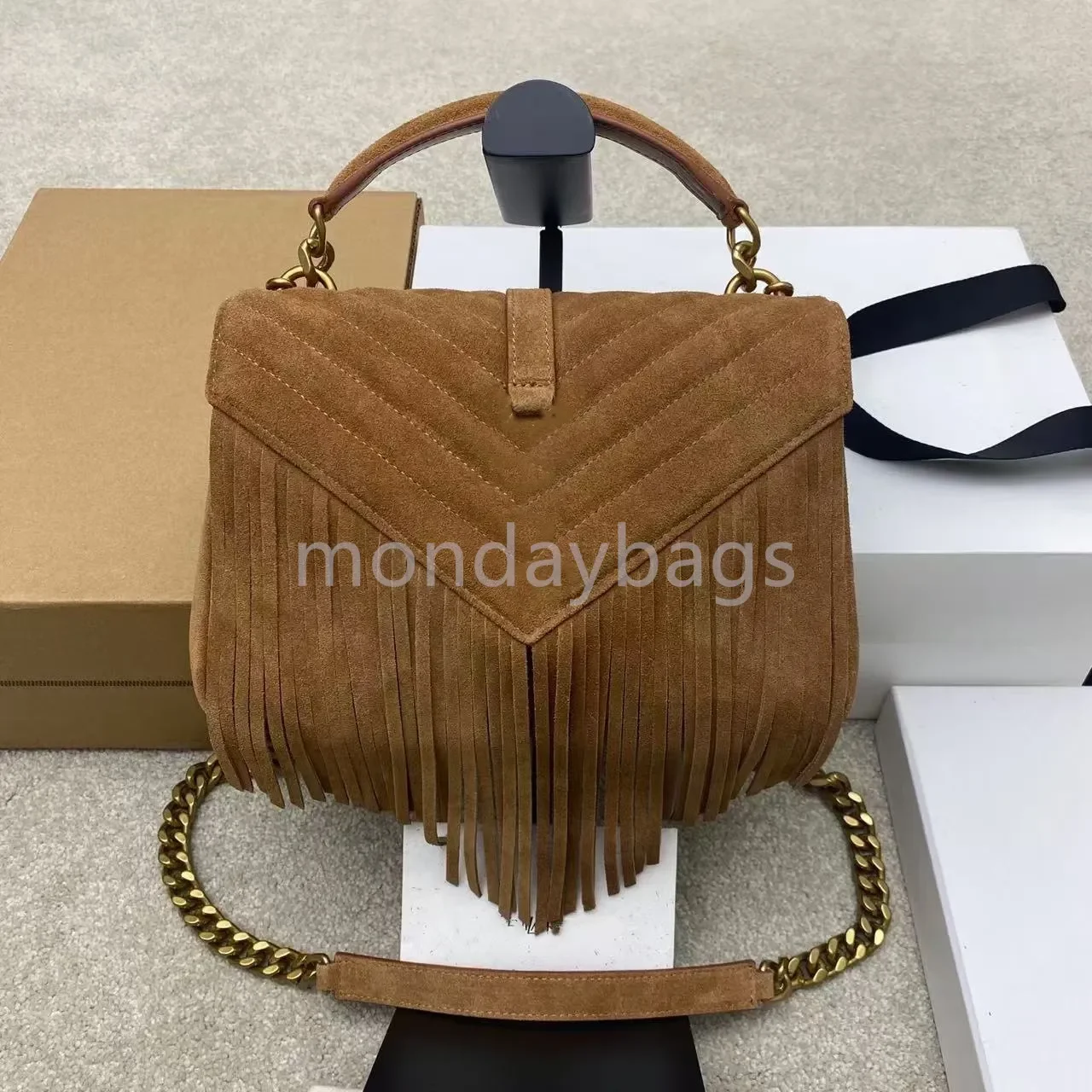 

Cashmere bread tassel mailman bag designer bag luxury bag high-quality shoulder bag handbag fashion bag casual bag crossbody
