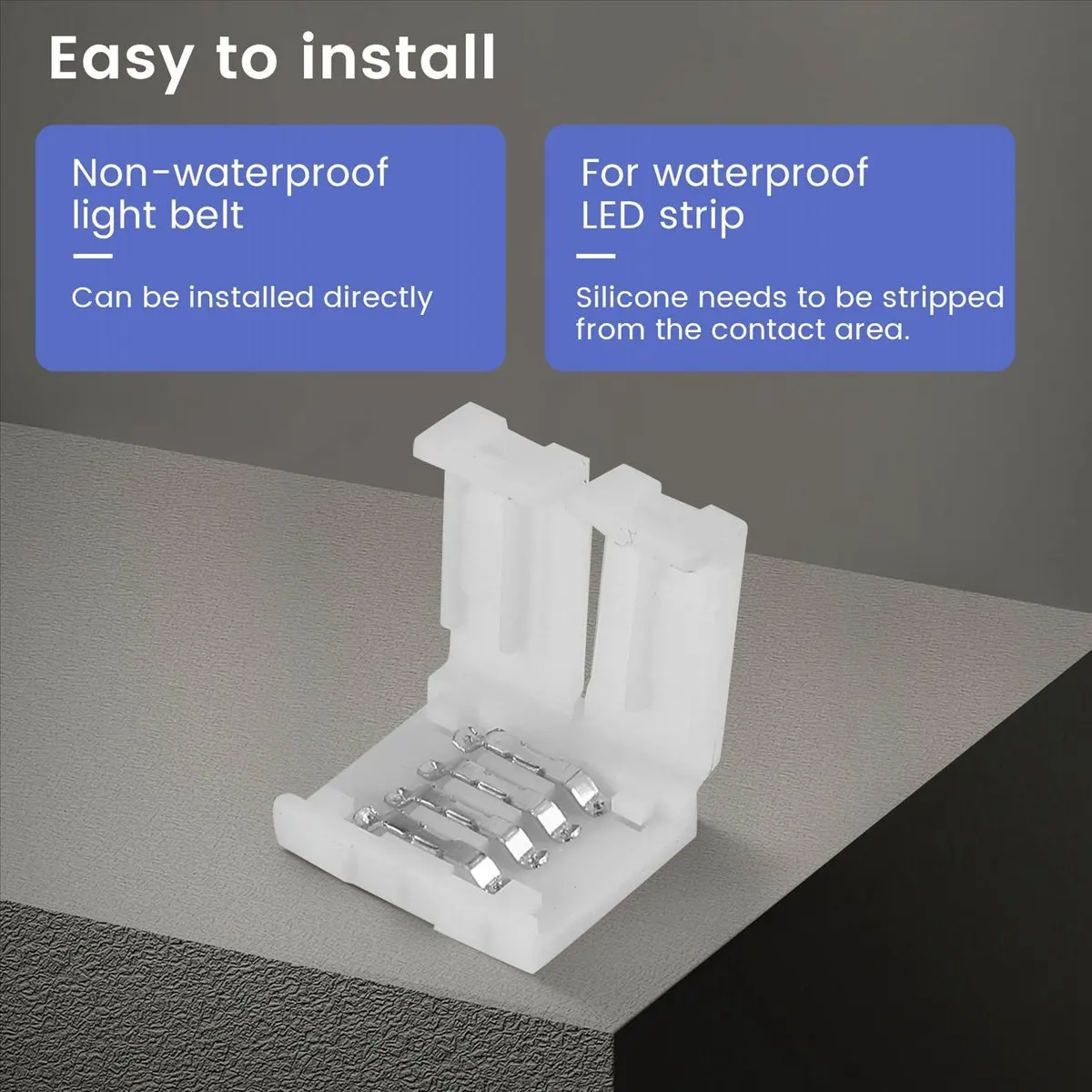 A64K LED Light Strip Connectors 4 Pin RGB LED Lights Connectors,Gapless Connectors,L Shape Connectors for SMD 5050 LED Strip