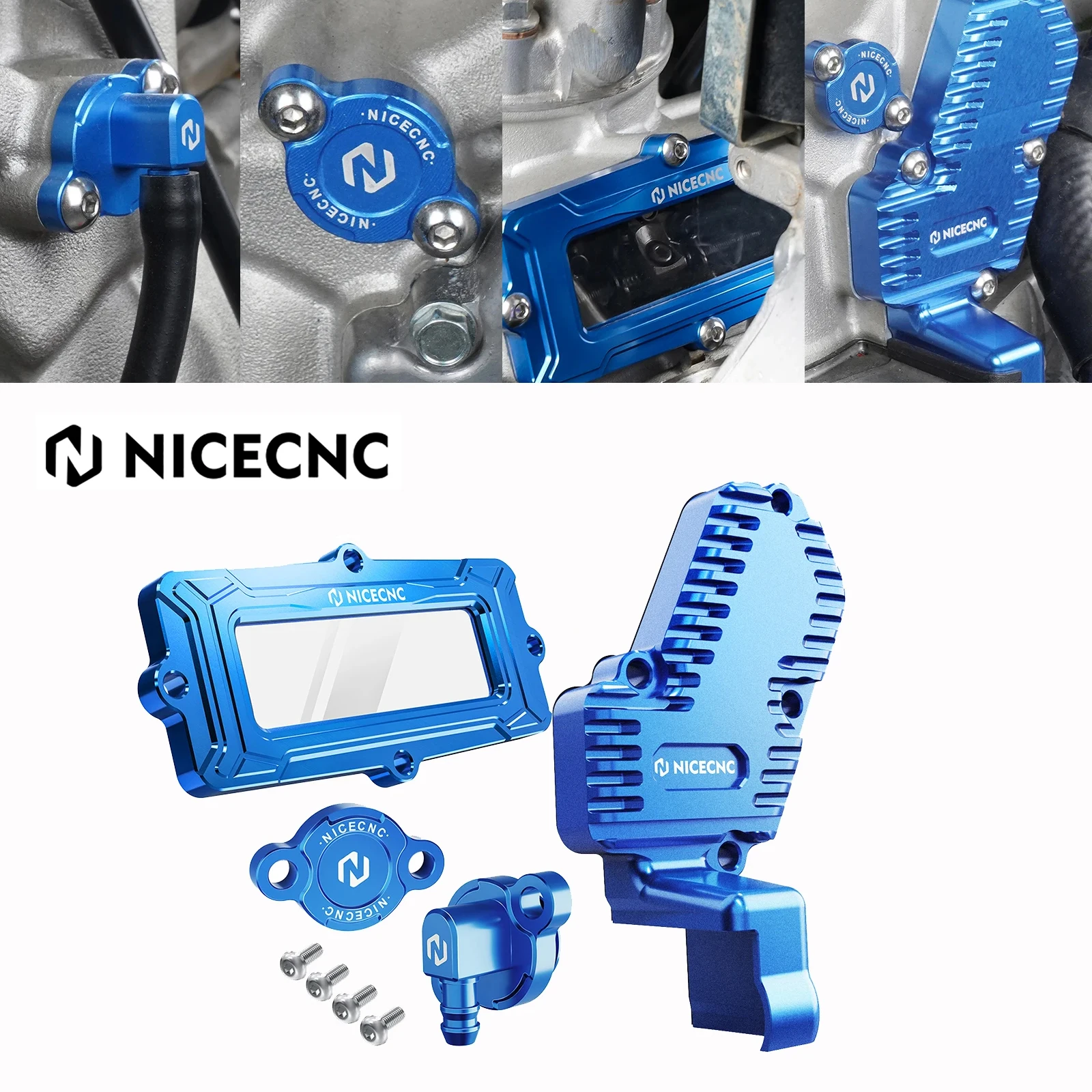 NICECNC For Yamaha YZ250 1999-2024 YZ250X 2016-2023 2022 2021 2020 YZ 250 250X Cylinder Power Valve Cover Guard Protector Kit