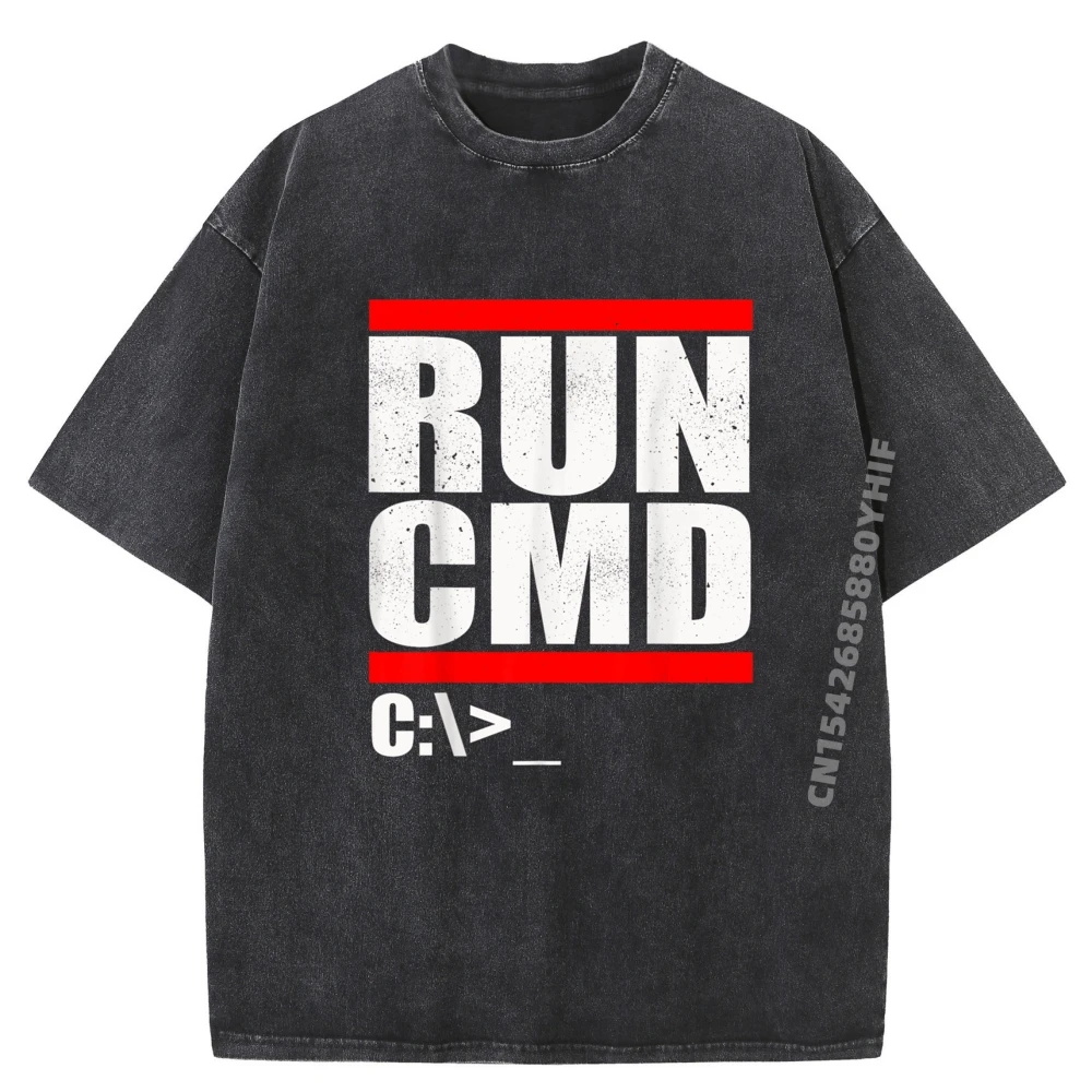 تشغيل Cmd الكمبيوتر الطالب الذي يذاكر كثيرا بلايز تيز مضحك تي شيرت رجالي عصري وعصري غسلها قميص ريترو الرجال تي شيرت