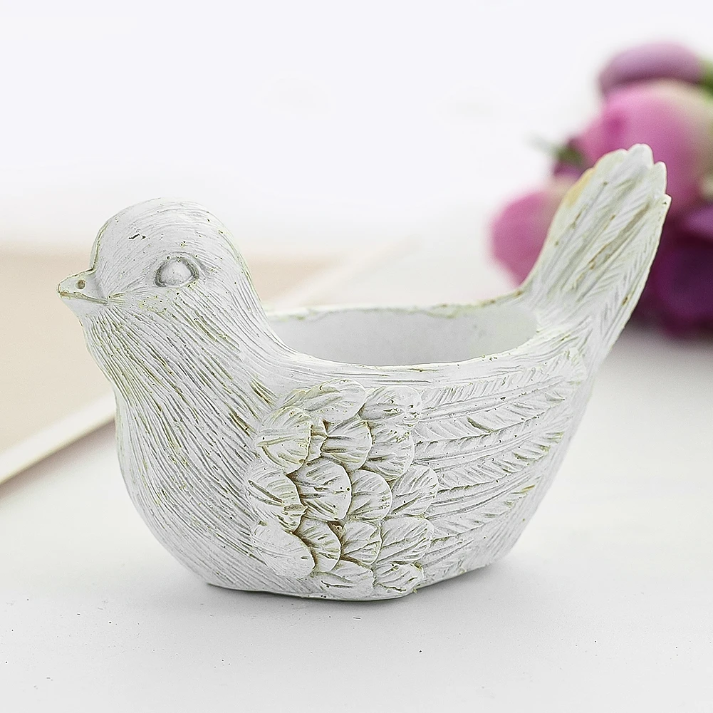 Dove Shape Resin Candlestick Crafts European Style Desktop Storage Creative Home Wedding Ornaments Mini Succulent Flower Pots