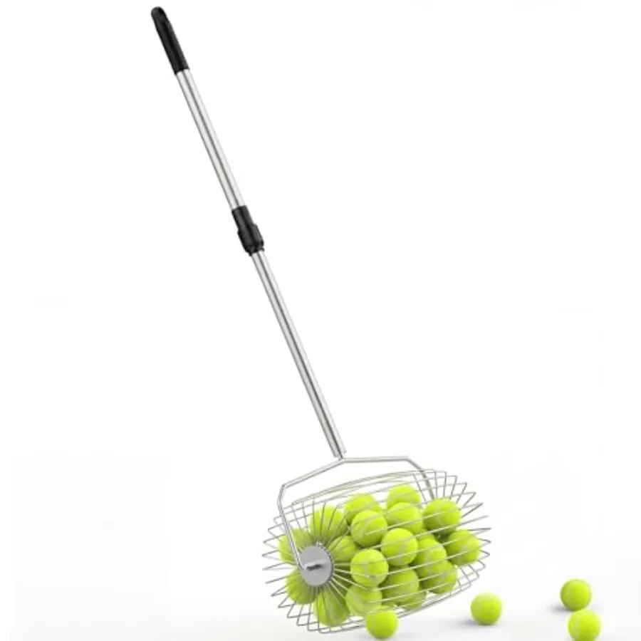 

Rolling Tennis Ball Picker 2943 Adjustable Tennis Ball Hopper Lightweight and Sturdy Holds Up to 25 Balls Quick Pickup of 1.53