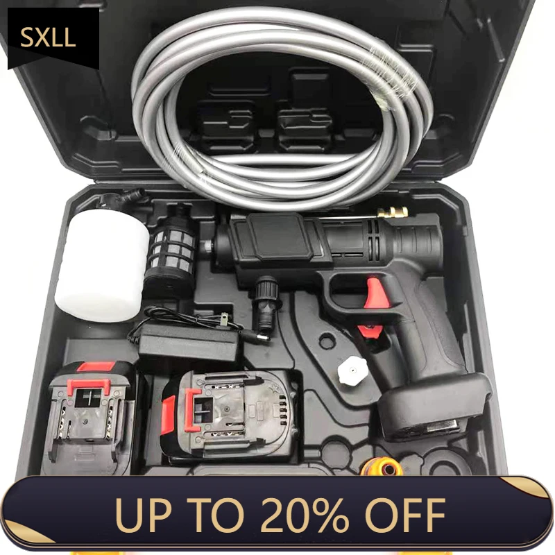 

SXLL Portable powerful high pressure 24v lithium cordless wireless car wash water jet foam gun car wash machine