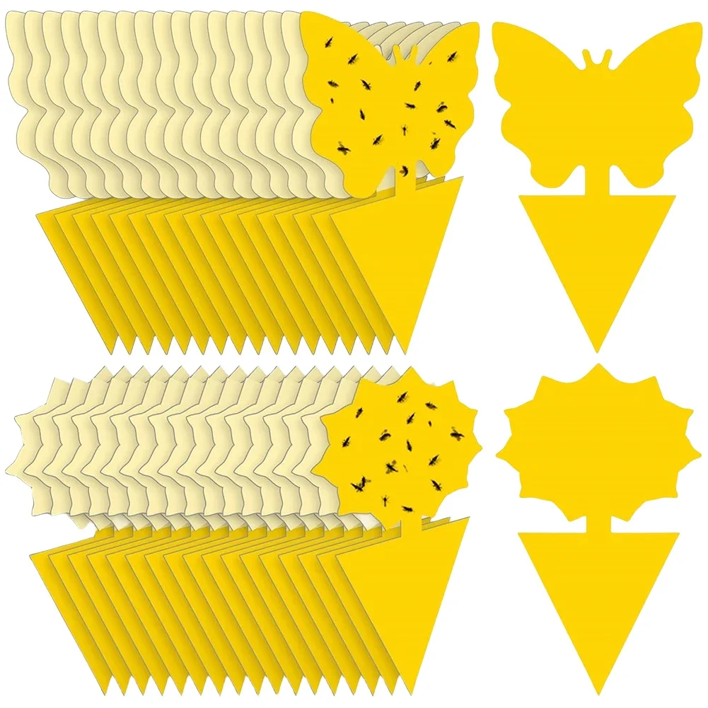 20Pcs Insect Traps Protect The Plant Double Sided Gnat Traps Non-Toxic and Odorless Sticky Board Traps for Garden Plants Kitchen